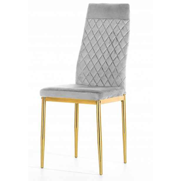 Čalouněné křeslo Valva Caro Velvet Grey Gold Lugano