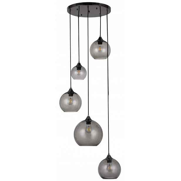Černá závěsná lampa Tanesha s teplým leskem nad stolem Rabalux