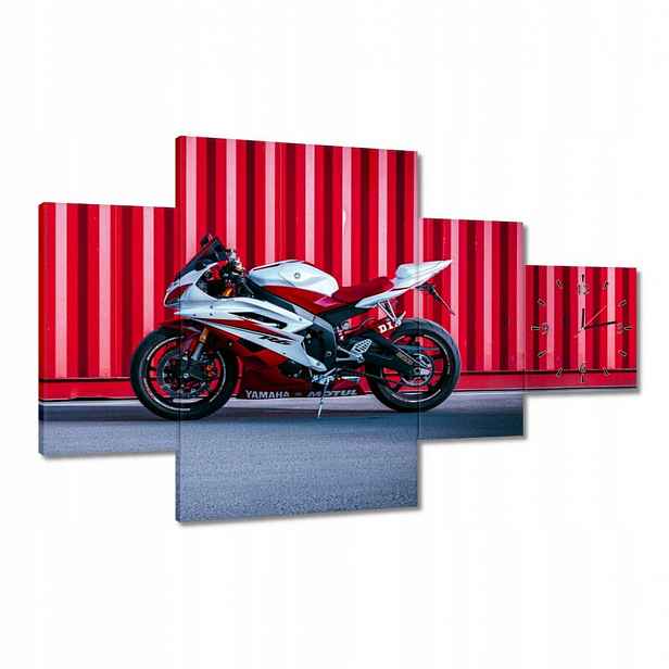 Hodiny 130x80 Bílo-červené Yamaha