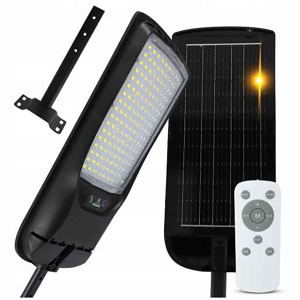 Solární Lampa Led pouliční lampa 200W Snímač soumraku pohybu IP65 Ovladač
