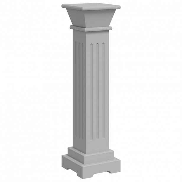 vidaXL Stojan na květiny klasický čtvercový sloup šedý 17x17x66 cm MDF