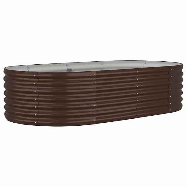 vidaXL Vyvýšený záhon pozinkovaná ocel 152x80x36 cm hnědý