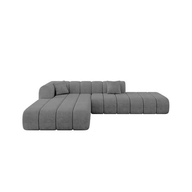 ALTDECOR ROHOVÁ SEDAČKA s otomanem, levá BILA-L 289x176x71 Šedá Velur