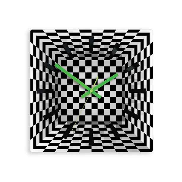 ModernClock Nástěnné hodiny Ilusion černo-bílé