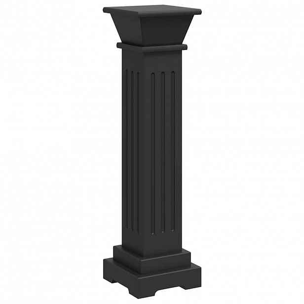 vidaXL Stojan na květiny klasický čtvercový sloup černý 17x17x66cm MDF
