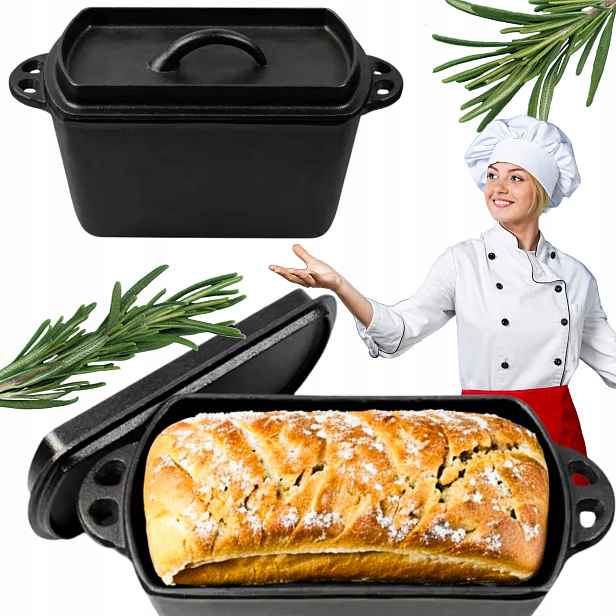 Zapékací Mísa Litinová Forma Na Pečení Těsta Chleba Paštiky Forma Na Biskupský Chlebíček 29 CM