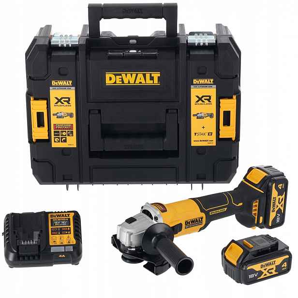 Aku. úhlová bruska DeWALT DCG407M2T-QW 18V 2x4Ah 125 mm Xr Bl kufr