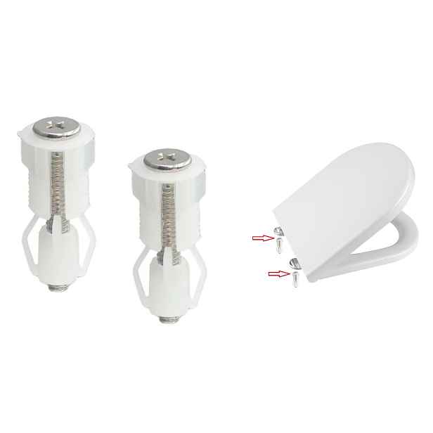 Eco produkty Hmoždinky a šrouby pro vrchní montáž sedátka na wc mísu (rozpínací hmoždinky) - pár