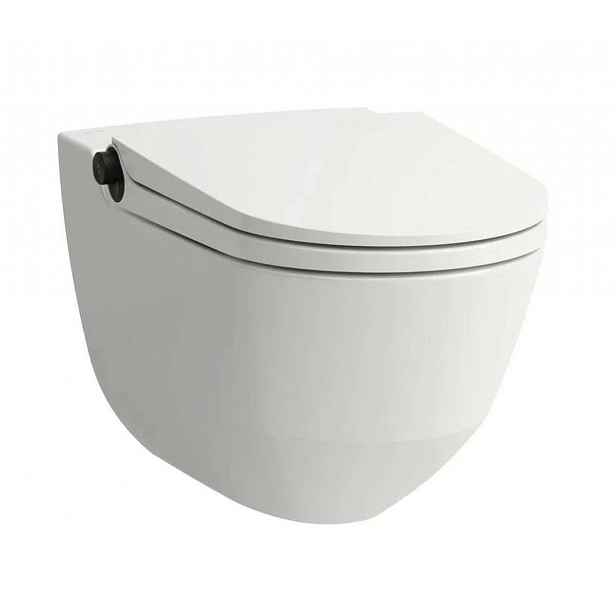 Laufen Cleanet Riva - Elektronický bidet s keramikou, závěsný, Rimless, SoftClose, LCC, bílá/matná černá H8206914040001