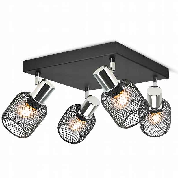 Stropní Svítidlo Lustr Stropní Svítidlo Vintage Loft Reflektor 444-AG4 E27 ze síťoviny