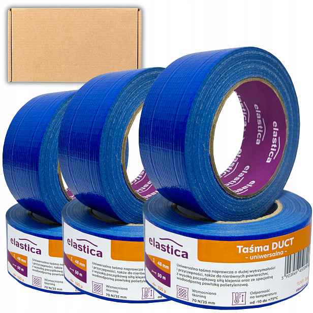 24x Modrá Opravná Páska Duct Tape 48x50 m Pevná Montážní Vyztužená