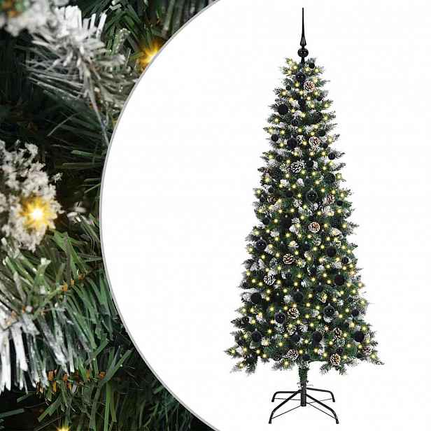 vidaXL Umělý vánoční stromeček Zelená 180 cm PVC, plast a ocel