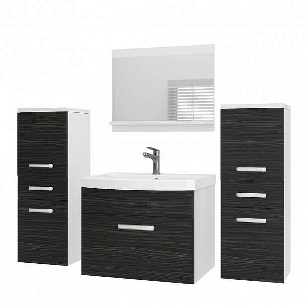 B BELINI GROUP KOUPELNOVÝ NÁBYTEK Koupelnová SADA PRI M4, Eben matný, 120 cm