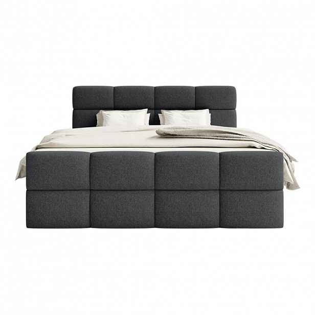 Fedve BOXSPRINGOVÁ POSTEL ALZEA 200x200 cm, Černá