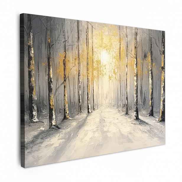 MuchoWow OBRAZ NA PLÁTNĚ Zima - abstraktní - sníh - příroda - slunce 40x30 cm