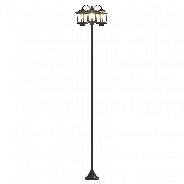 vidaXL Lampa se 3 hlavami Černá 16 x 16 x 187 cm Hliník a ABS