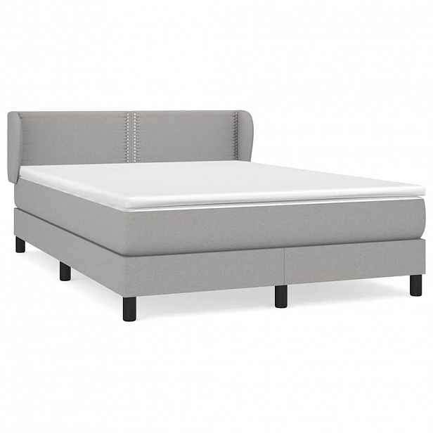 vidaXL Box spring postel s matrací světle šedá 140 x 200 cm textil