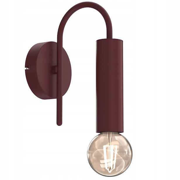 Dekorativní nástěnné svítidlo bordová tuba 1xE27 15W Loppe Luminex