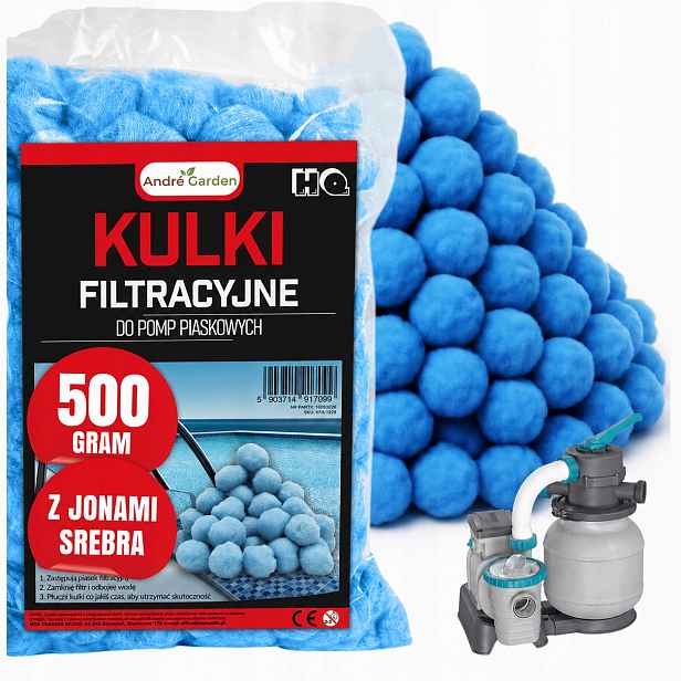 Filtrační kuličky do bazénu, filtrační čerpadla velká 500 g s Ionty Stříbra 0,5