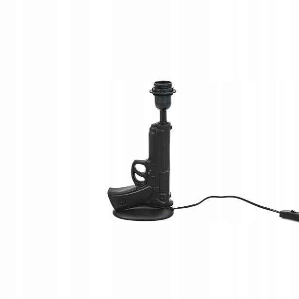 Noční lampa, černá keramická stolní lampa do ložnice, 32 cm