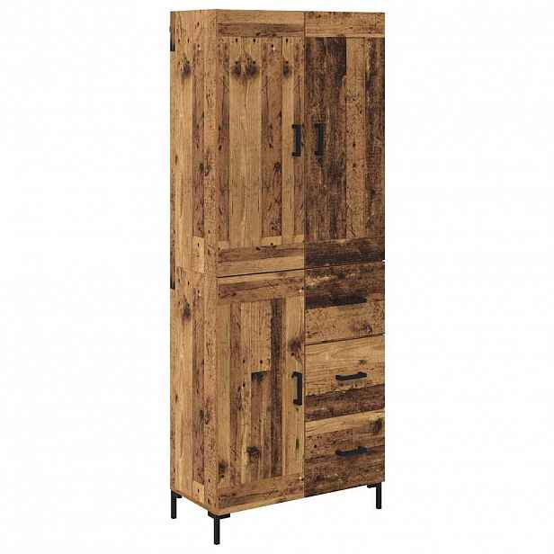 vidaXL Vysoký bufet 2 ks Staré dřevo 69,5 x 34 x 180 cm