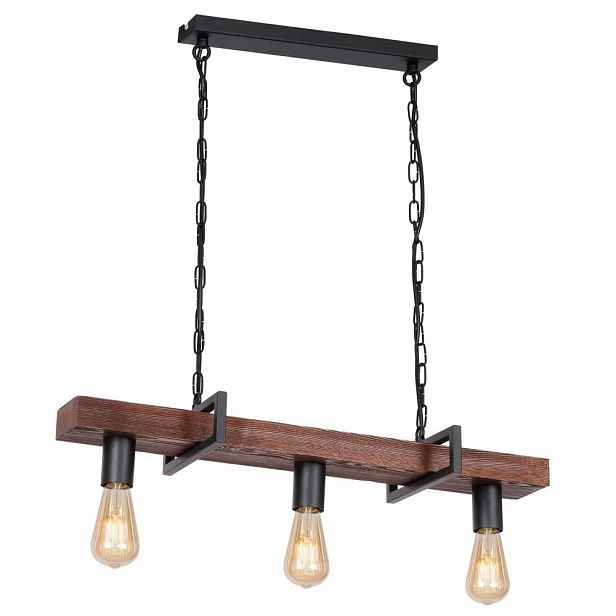Dřevěná 3-bodová závěsná lampa nad stůl Hard 665 Luminex