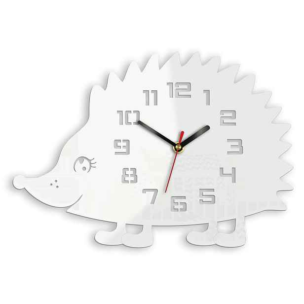 ModernClock Nástěnné hodiny Ježek bílé