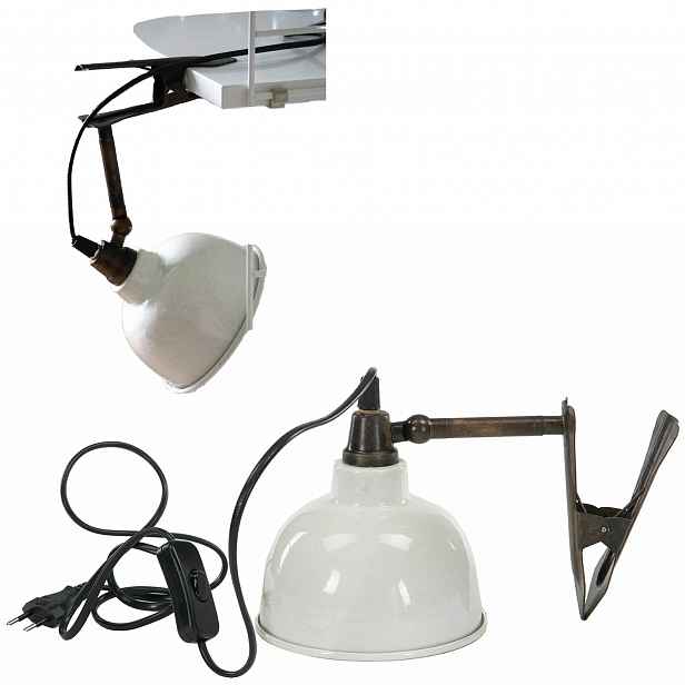Připínací Lampa S Klipem Bílá na psací stůl noční kovový loftový klip 25 cm