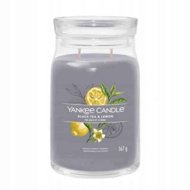 Yankee Candle Signature Vonná svíčka sójová Black Tea & Lemon Velká 567 g
