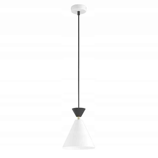 Závěsná lampa bílo-černá s kuželovým stínidlem E14 10W Klever Emibig