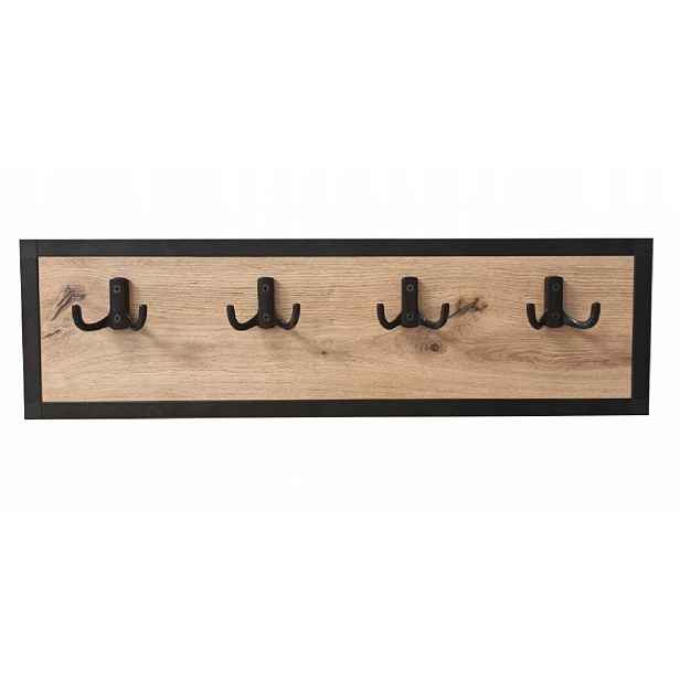 Nástěnný věšák Loft V Rámu 500x200 deska dub Možnosti Alu Cube