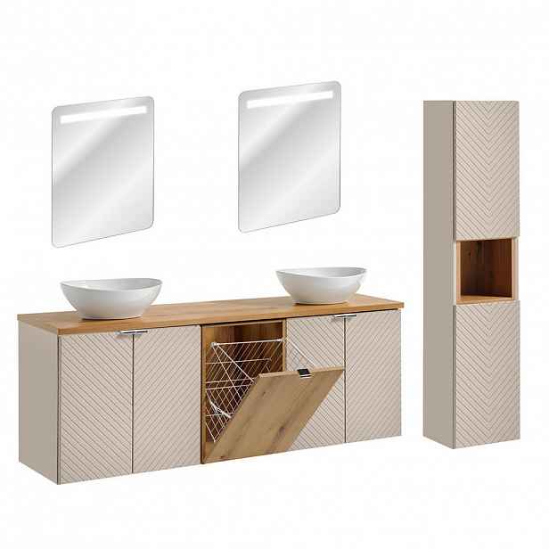 Petits-meubles KOUPELNOVÝ NÁBYTEK 160cm Manoa 2er-Set Kašmír - dřevo