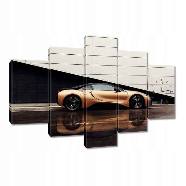 Nástěnné hodiny 150x105 Zlaté Bmw Auto