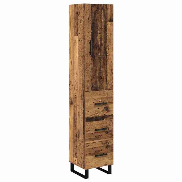 vidaXL Vysoký bufet Staré dřevo 34,5 x 34 x 180 cm Kompozitní dřevo