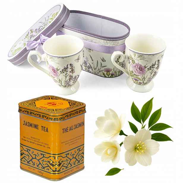 Dárková sada – 2 porcelánové hrnky čaj