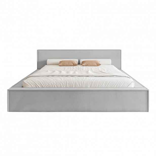 Fedve POLSTROVÁNÍ POSTELE Mendocino Classic Low 200x200 cm, Stříbrná