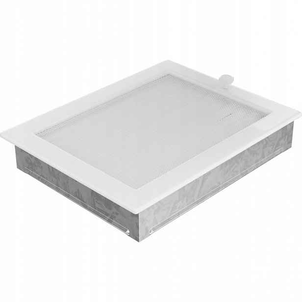 Větrací krbová mřížka bílá s žaluzií 22x30