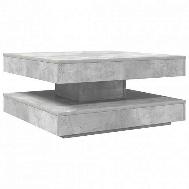 vidaXL Konferenční stolek otočný o 360º betonově šedý 70x70x34,5 cm
