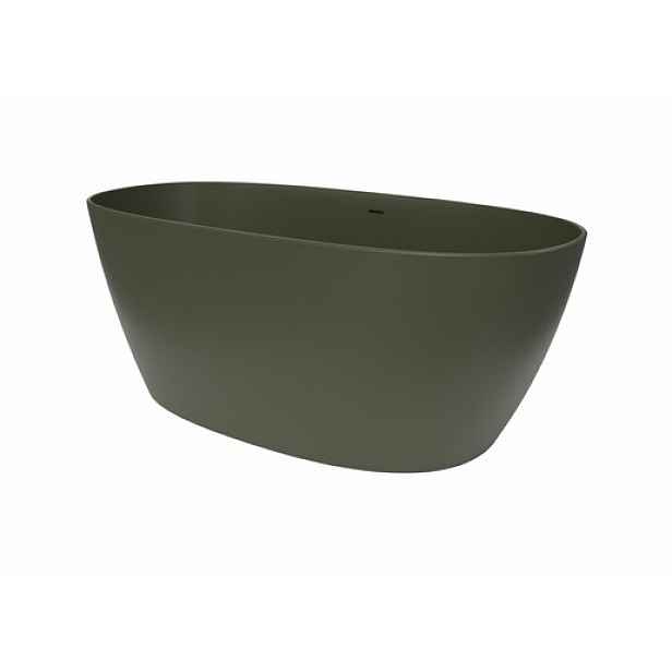 Volně stojící vana SAT Aula 160x78,7 cm litý mramor levá i pravá zelená SATAULA1600G