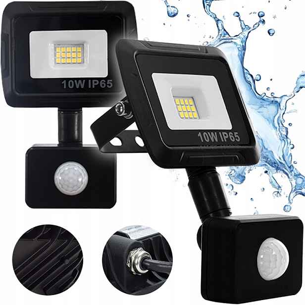2X Halogenový Reflektor Led Lampa Senzor Pohybu Soumraku IP65 10W