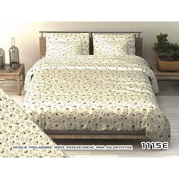 Povlečení 160x200, hnědá spojka na krémovém pozadí