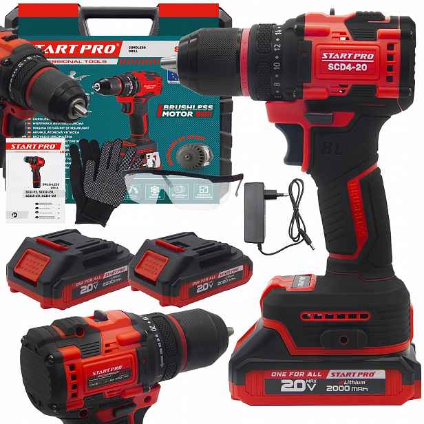 Aku Vrtačka Startpro SCD4-20 20V 45Nm Brushless 2x2Ah 13 mm