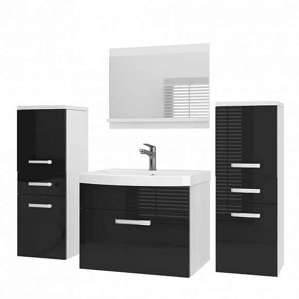 B BELINI GROUP KOUPELNOVÝ NÁBYTEK Koupelnová SADA PRI P4, Černá lesklá, 120 cm