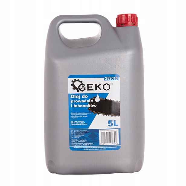 Olej na mazání vodítek a řetězů Geko 5L