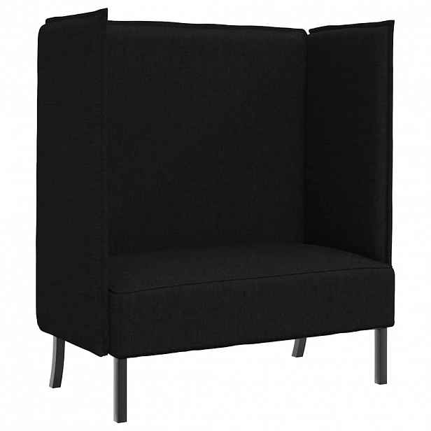 vidaXL Vysoký zpětný pohovka 101cm Černá textil