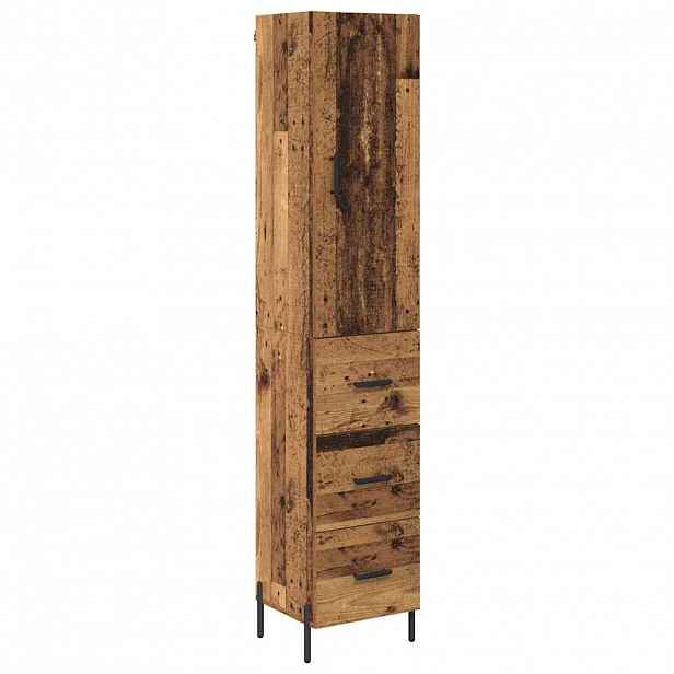 vidaXL Vysoký bufet Staré dřevo 34,5 x 34 x 180 cm Kompozitní dřevo