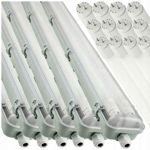6 x Led hermetické svítidlo 120 cm s reflektorem Led žárovky do garáže