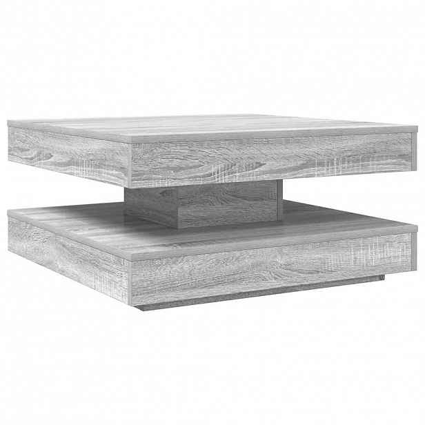 vidaXL Konferenční stolek otočný o 360º šedý sonoma 70 x 70 x 34,5 cm