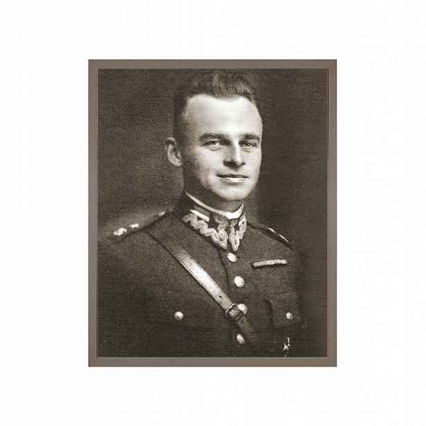 Witold Pilecki foto-obraz rám šedý portrét