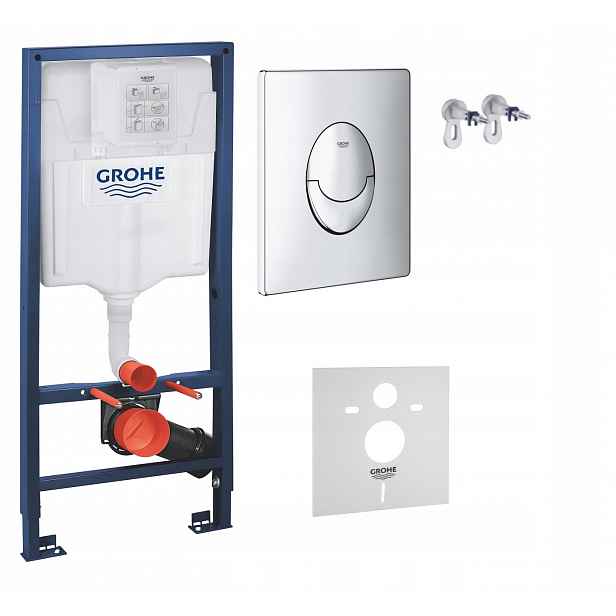 Kompletní podomítkový Wc set – rám Grohe tlačítko chrom lesk